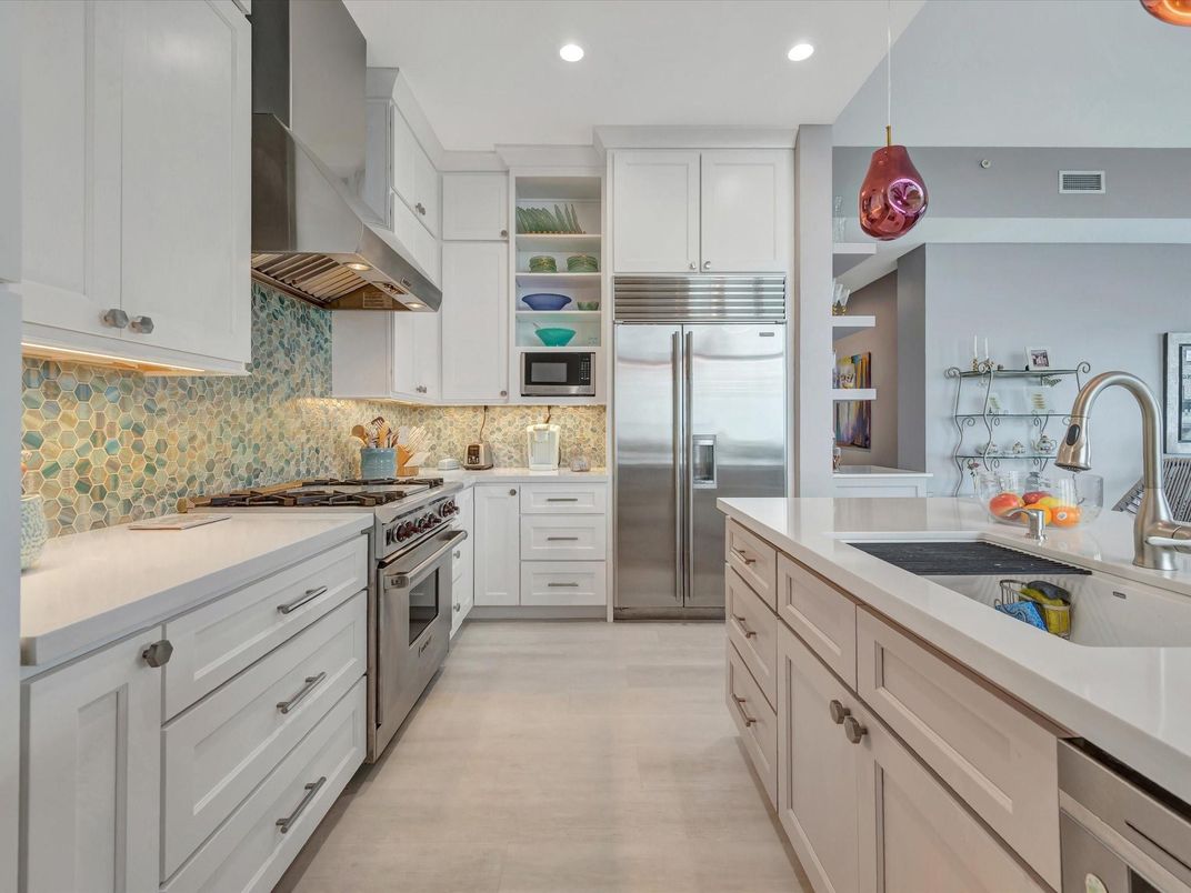 Interior, Kitchen, Pendant Lights, Recessed Lighting, Stainless Steel Appliances