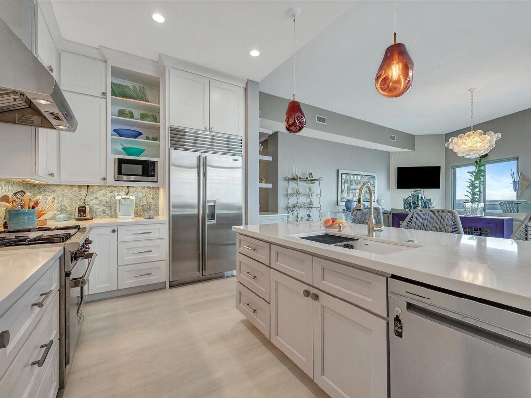 Interior, Kitchen, Pendant Lights, Recessed Lighting, Stainless Steel Appliances