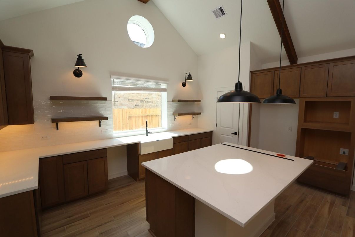 Empty room, Fireplace, Interior, Wooden Beams, Wood Texture Flooring