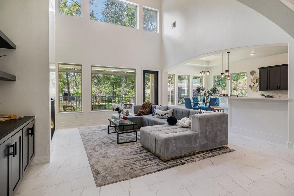 Interior, Living room, Marble, Pendant Lights