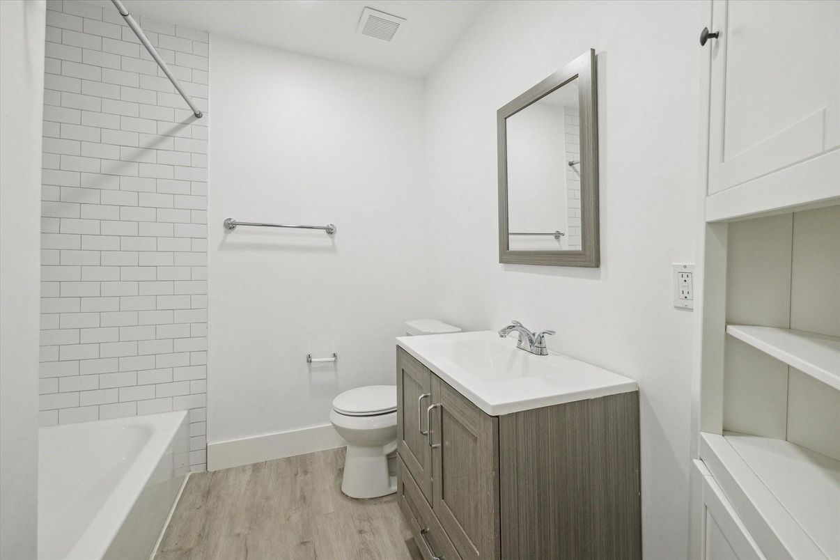 Bathroom, Interior, Wood Texture Flooring