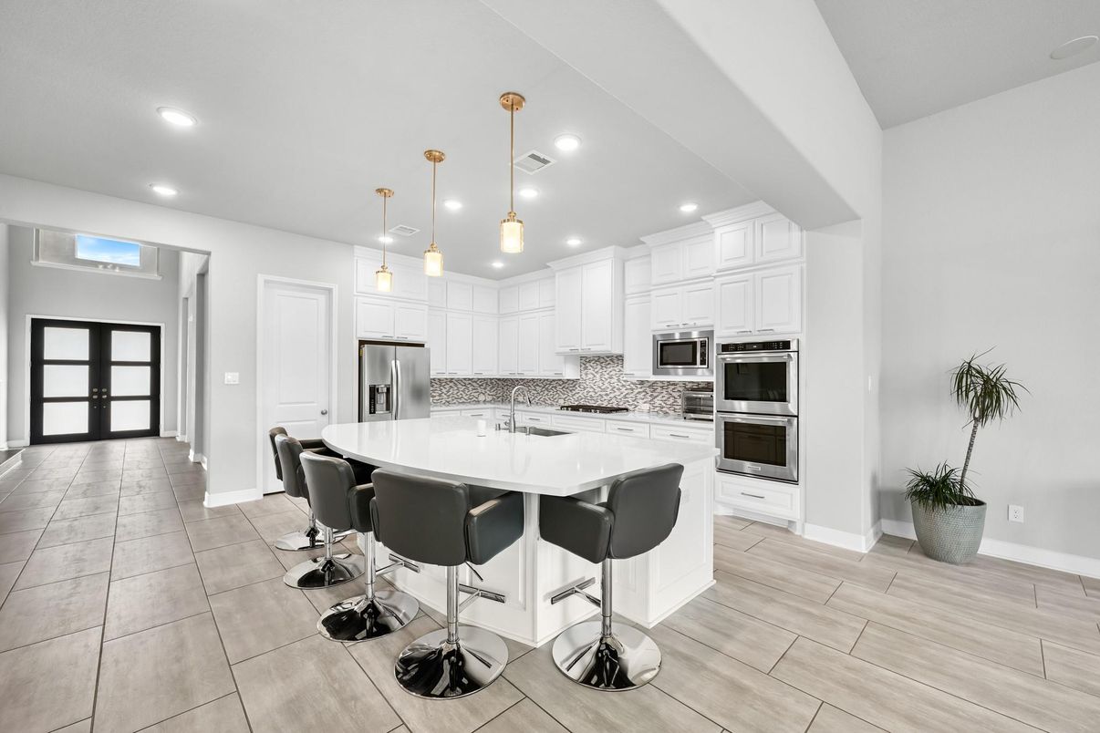 Interior, Kitchen, Pendant Lights, Recessed Lighting, Stainless Steel Appliances