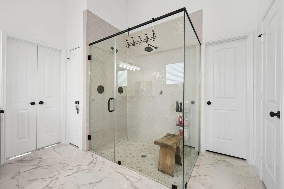 Bathroom, Glass Shower, Interior, Marble