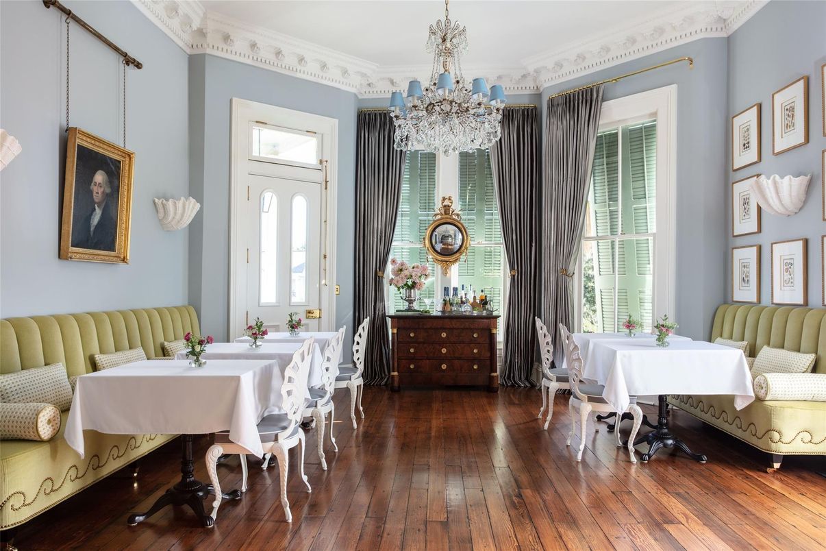 Chandelier, Dining room, Interior, Wood Texture Flooring