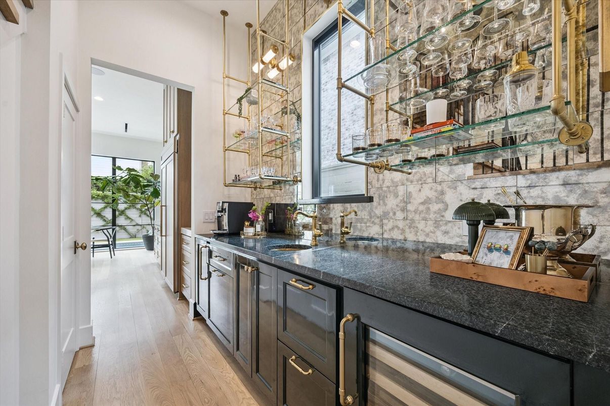 Fireplace, Interior, Pendant Lights, Wood Texture Flooring