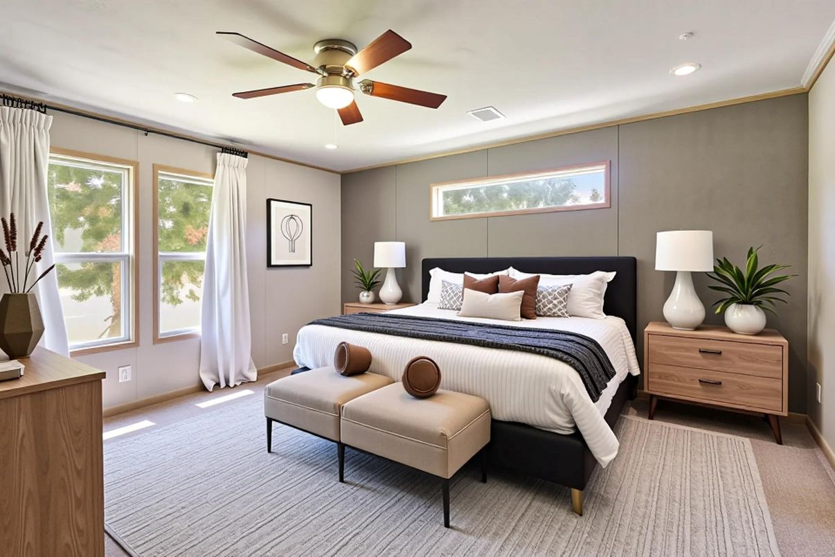 Bedroom, Interior, Recessed Lighting