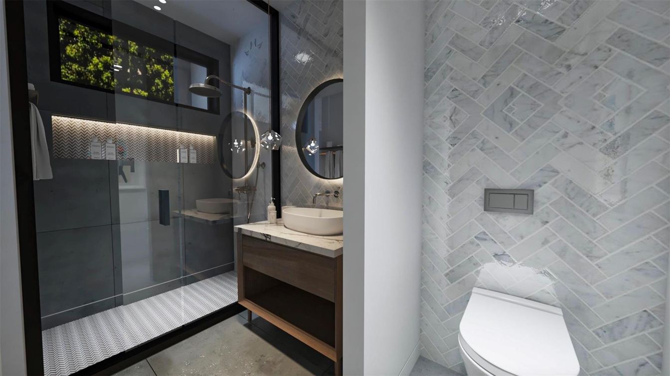 Bathroom, Glass Shower, Interior