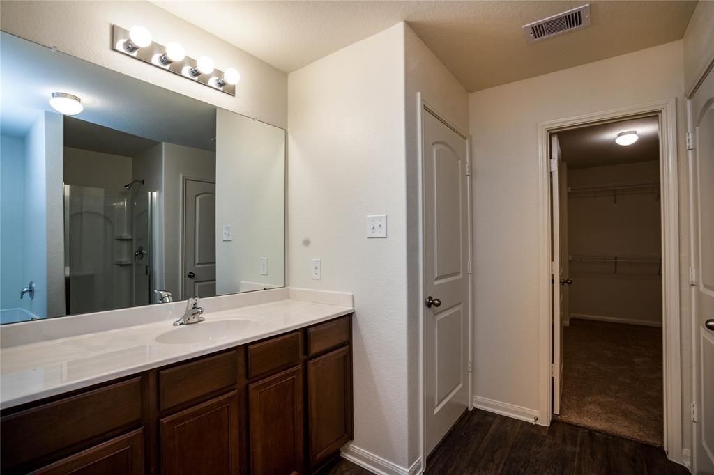 Bathroom, Dual Sink Vanities, Interior, Wood Texture Flooring