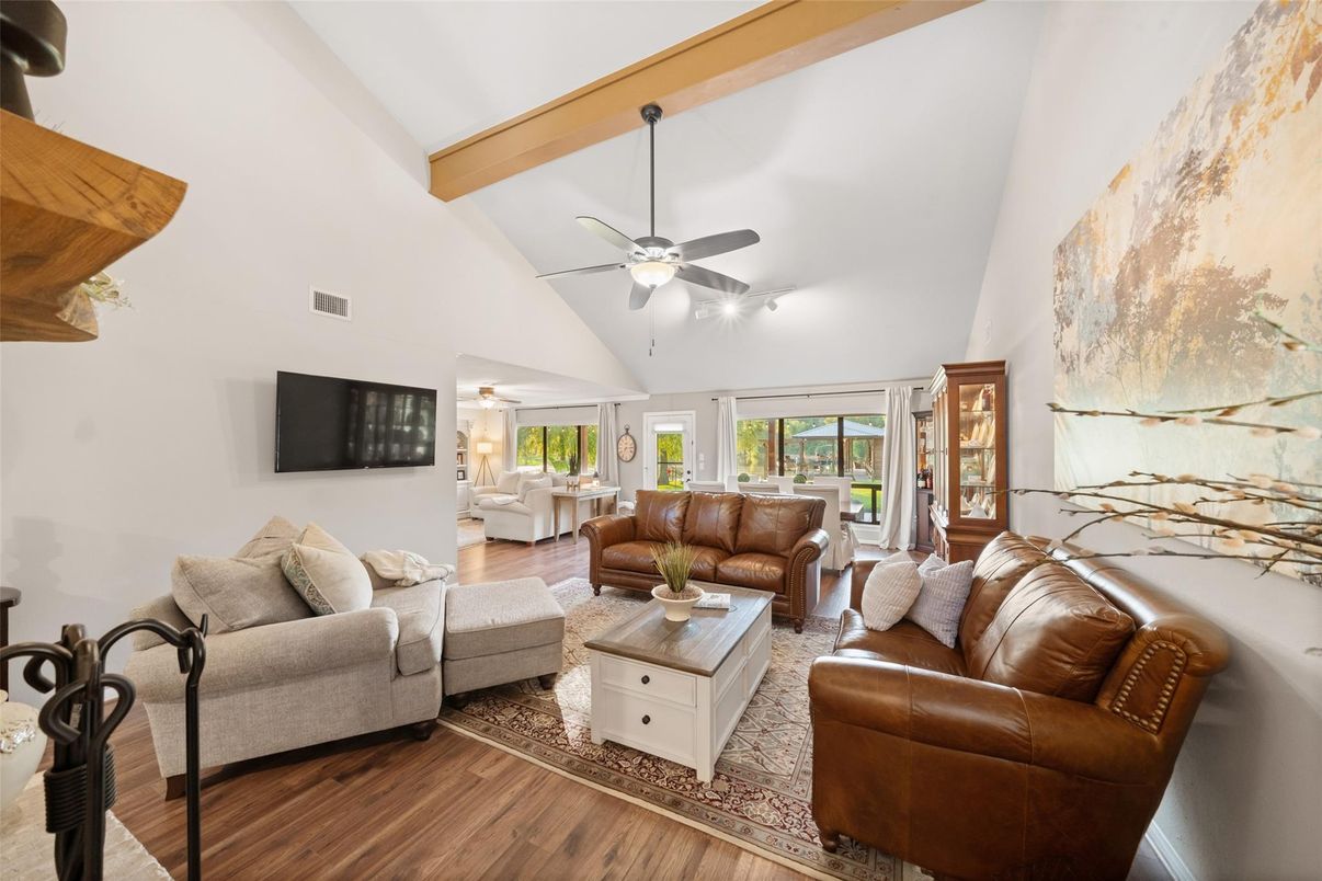 Interior, Living room, Wooden Beams, Wood Texture Flooring