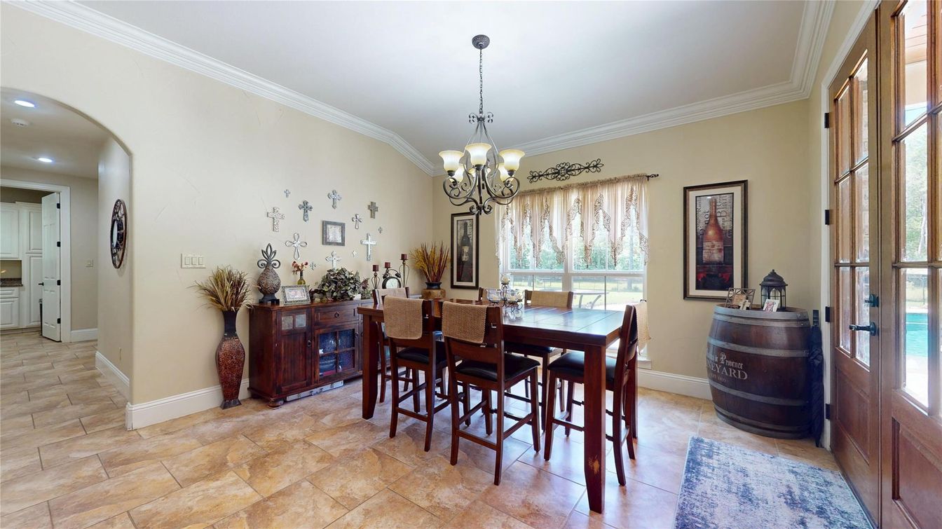 Chandelier, Dining room, Interior, Recessed Lighting