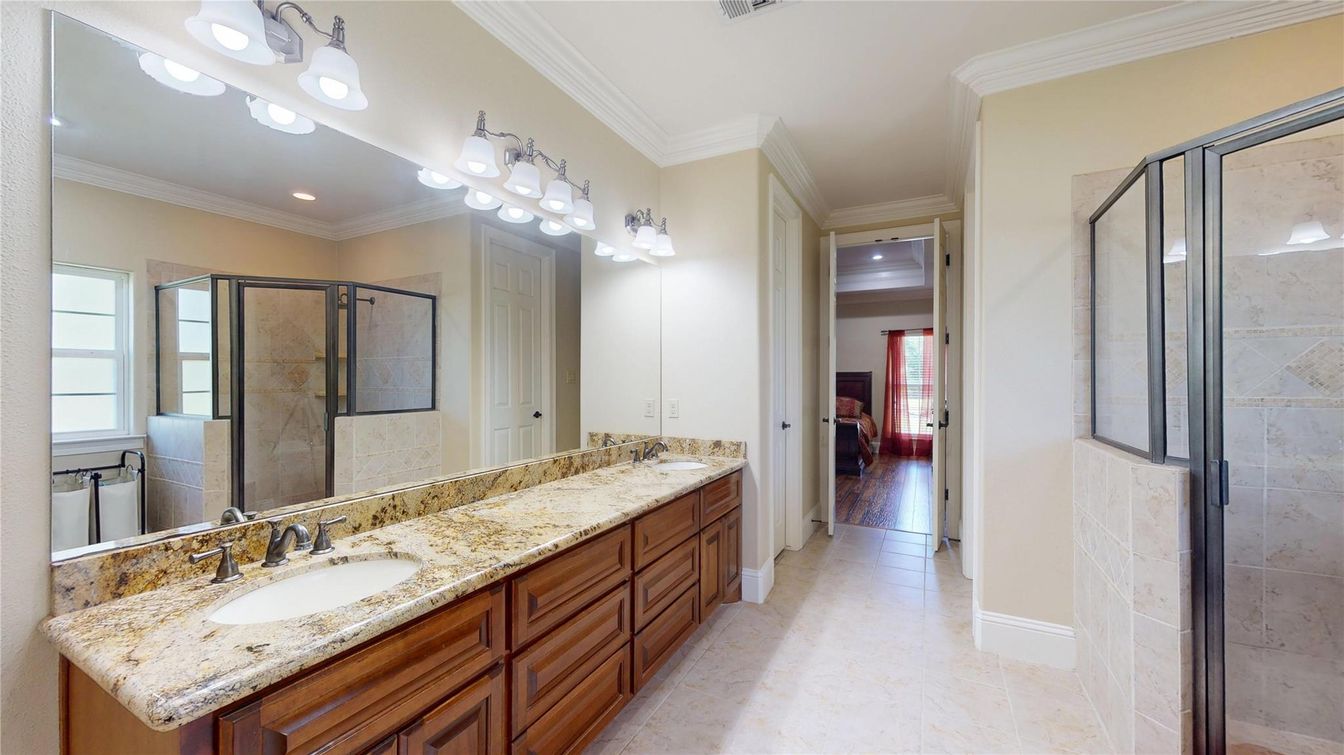 Bathroom, Dual Sink Vanities, Glass Shower, Interior