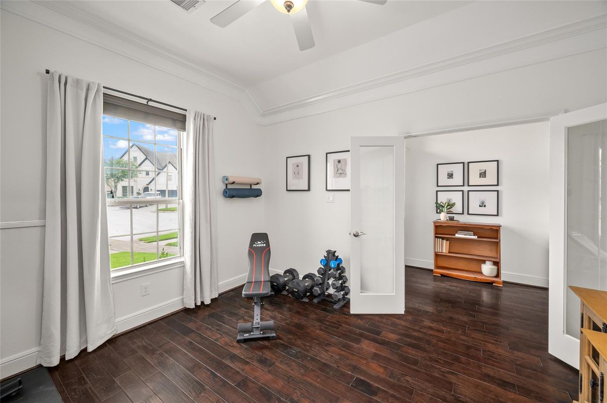 Fitness Equipment, Interior, Wood Texture Flooring