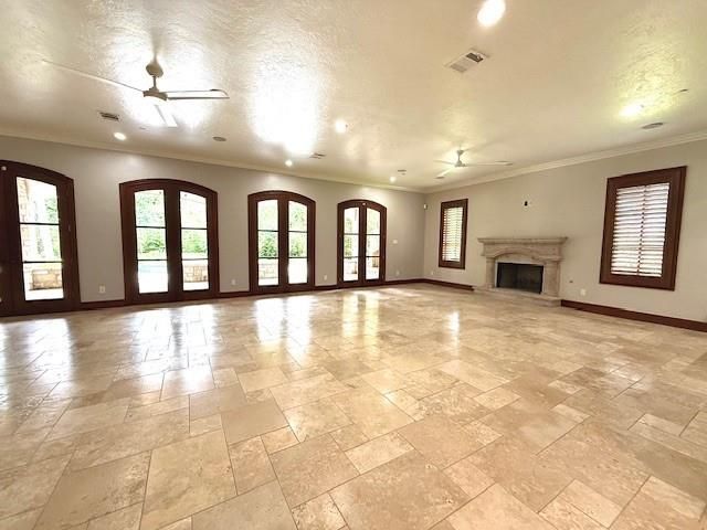 Empty room, Fireplace, Interior, Recessed Lighting
