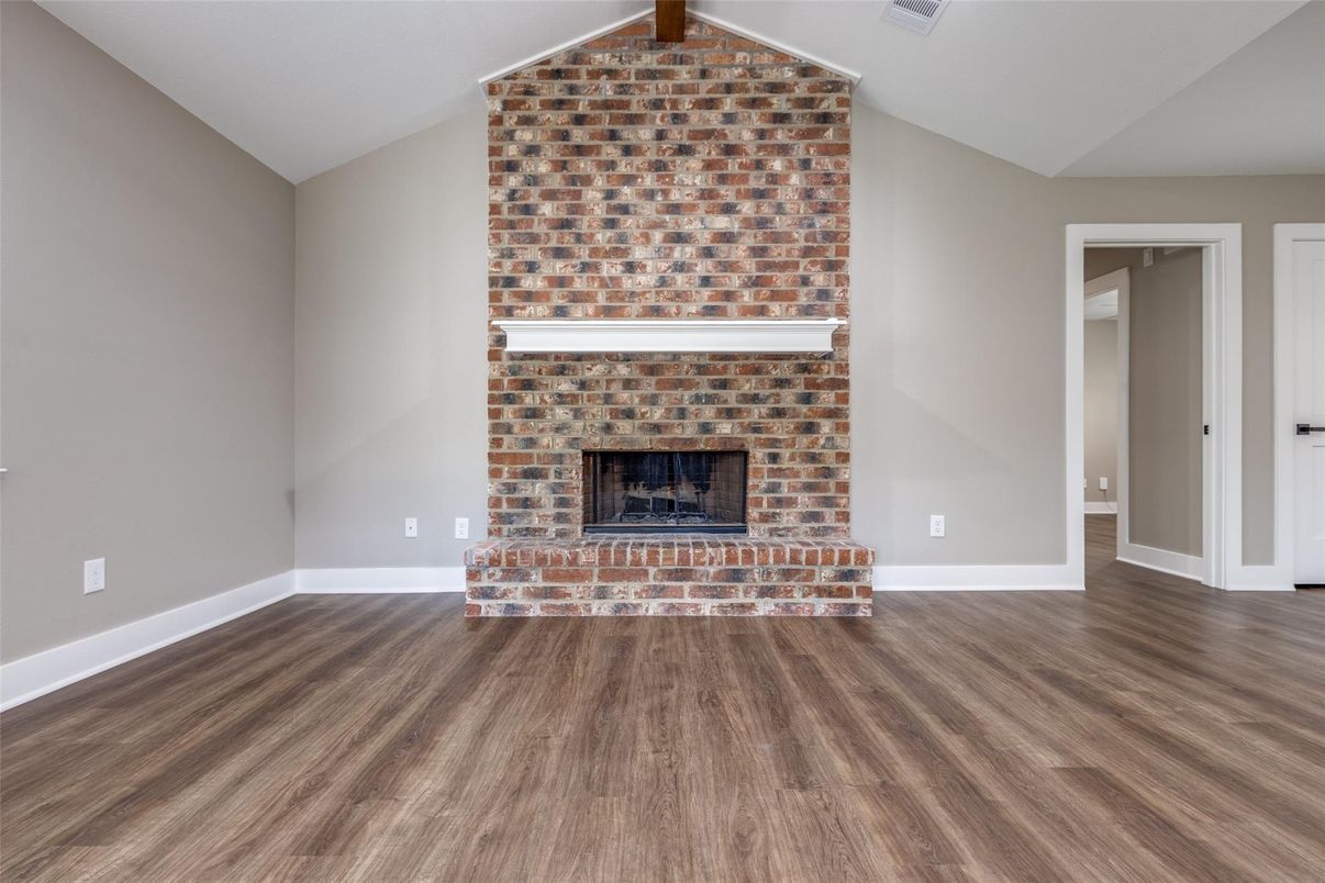 Empty room, Fireplace, Interior, Wood Texture Flooring