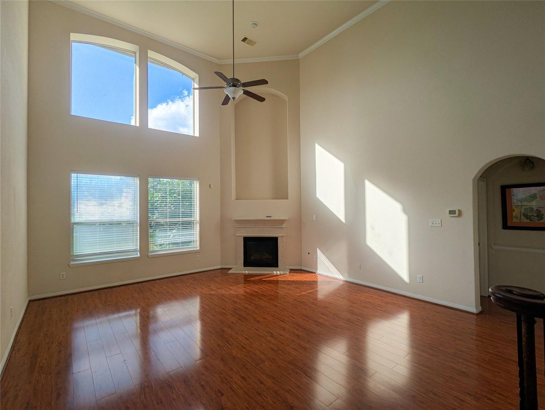 Empty room, Fireplace, Interior, Wood Texture Flooring