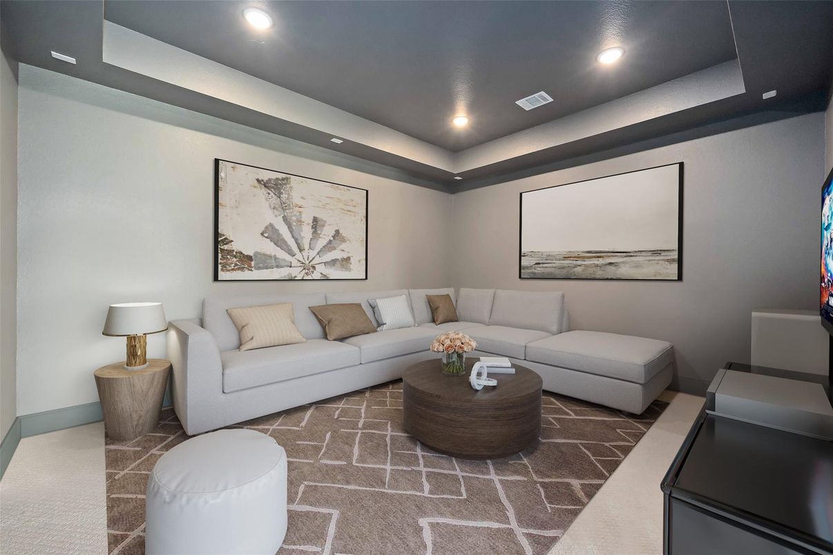 Interior, Living room, Recessed Lighting