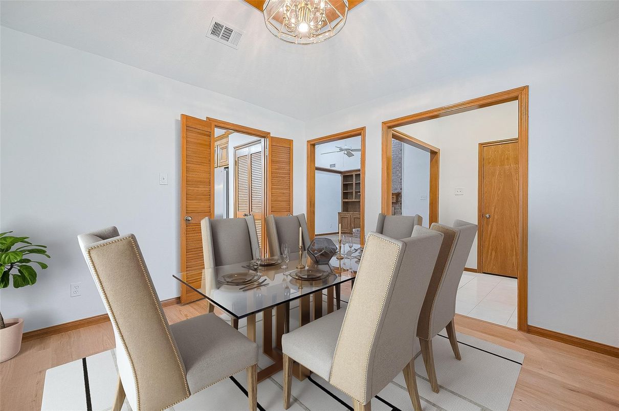 Dining room, Interior, Wood Texture Flooring