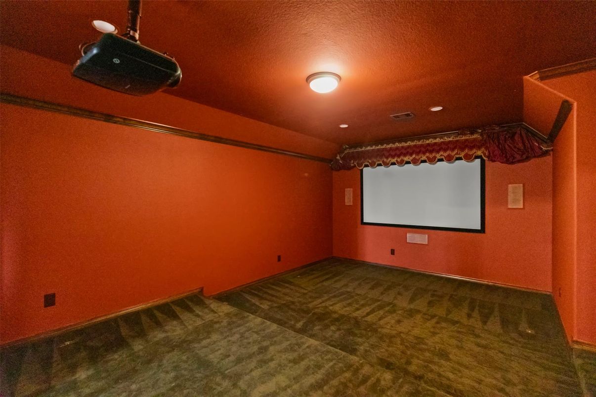 Empty room, Interior, Projection Screen, Recessed Lighting, Theatre Room
