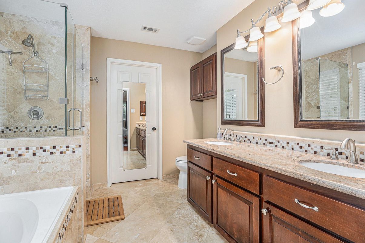 Bathroom, Dual Sink Vanities, Glass Shower, Interior