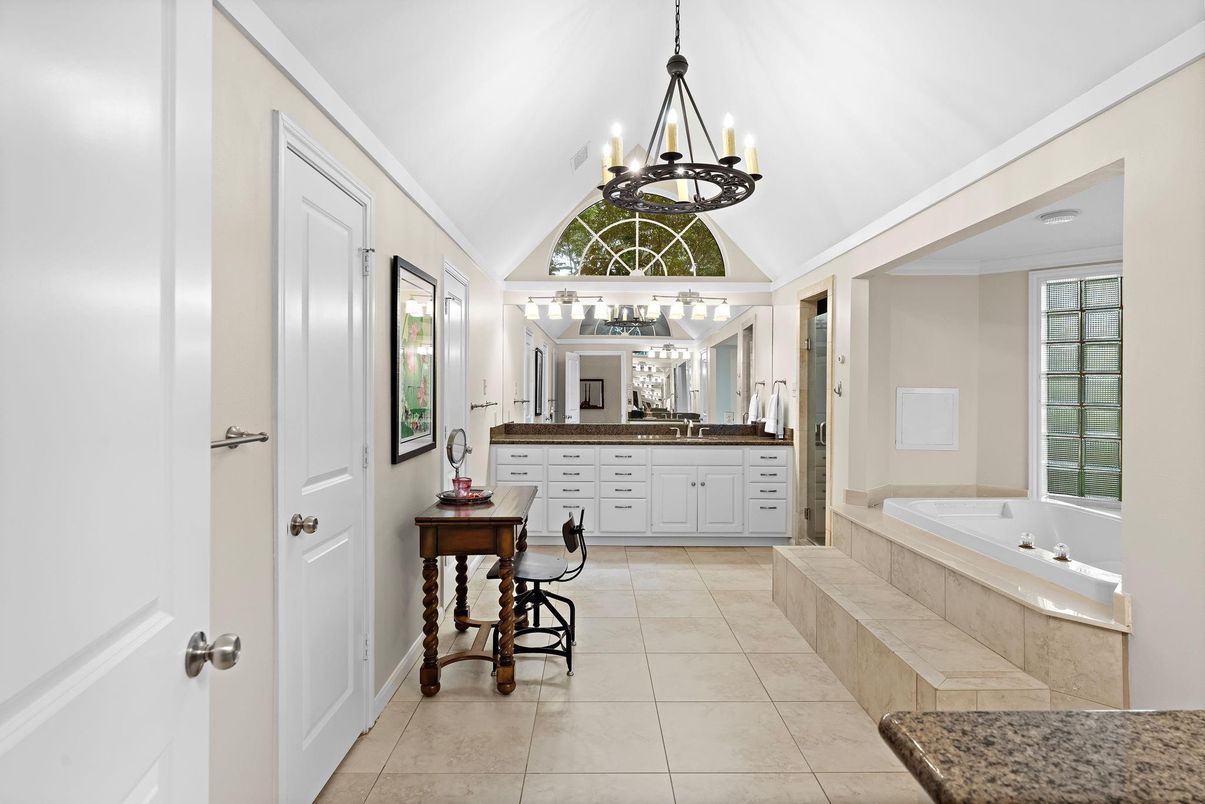 Bathroom, Chandelier, Interior, Pendant Lights