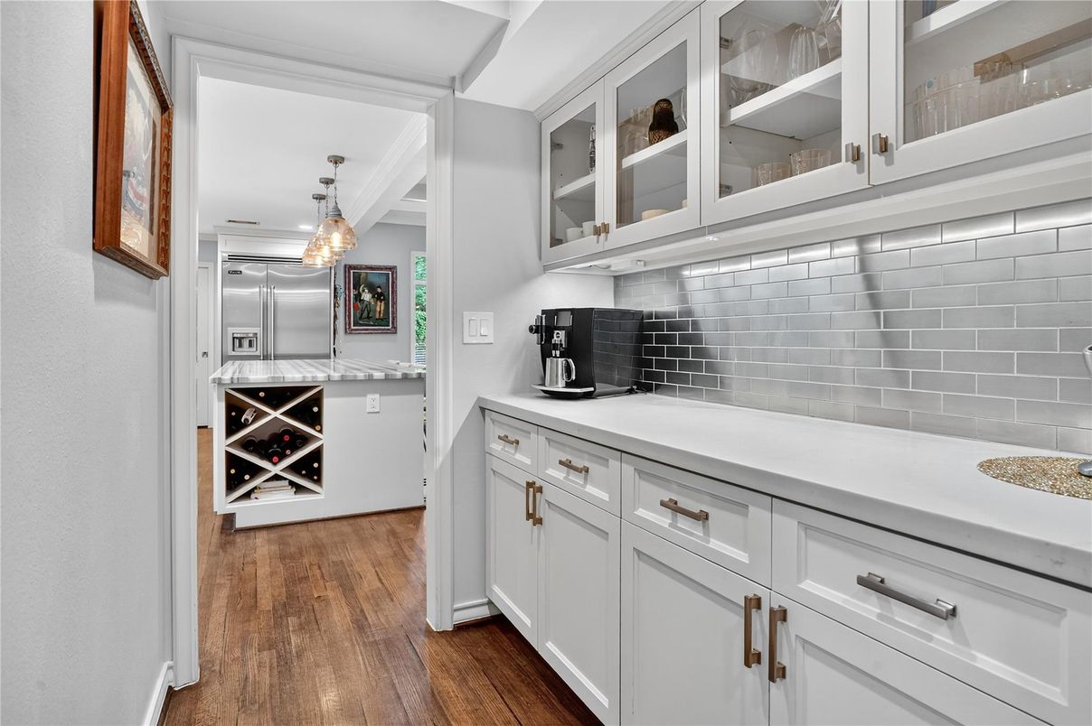 Interior, Kitchen, Pendant Lights, Stainless Steel Appliances, Wood Texture Flooring