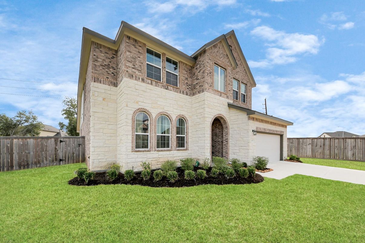 Attached, Backyard, Exterior, Facade, Brick Traditional