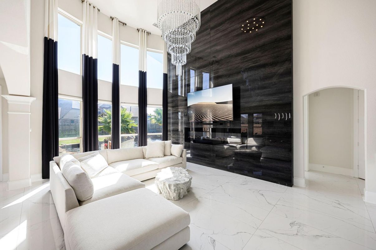 Chandelier, Interior, Living room, Marble