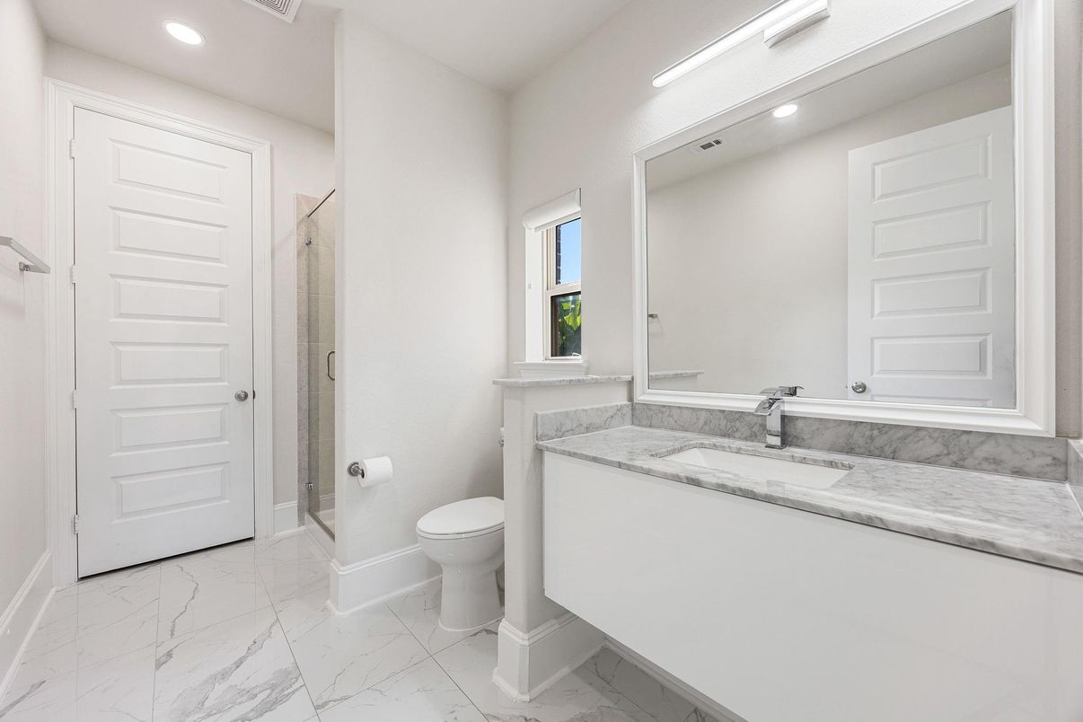 Bathroom, Interior, Marble, Recessed Lighting