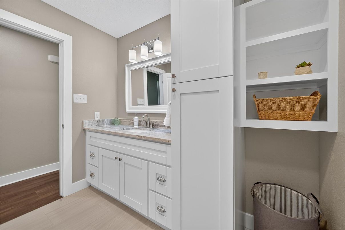 Bathroom, Interior, Wood Texture Flooring