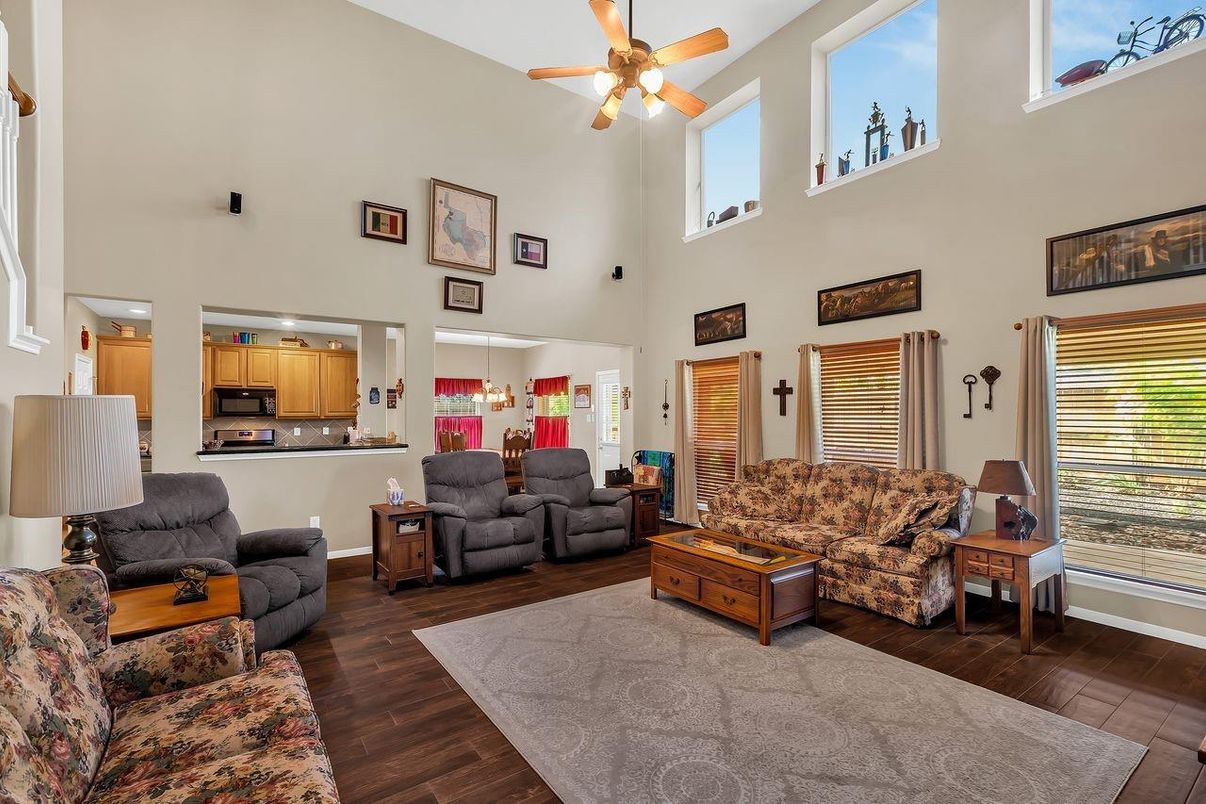 Interior, Kitchen, Living room, Stainless Steel Appliances, Wood Texture Flooring