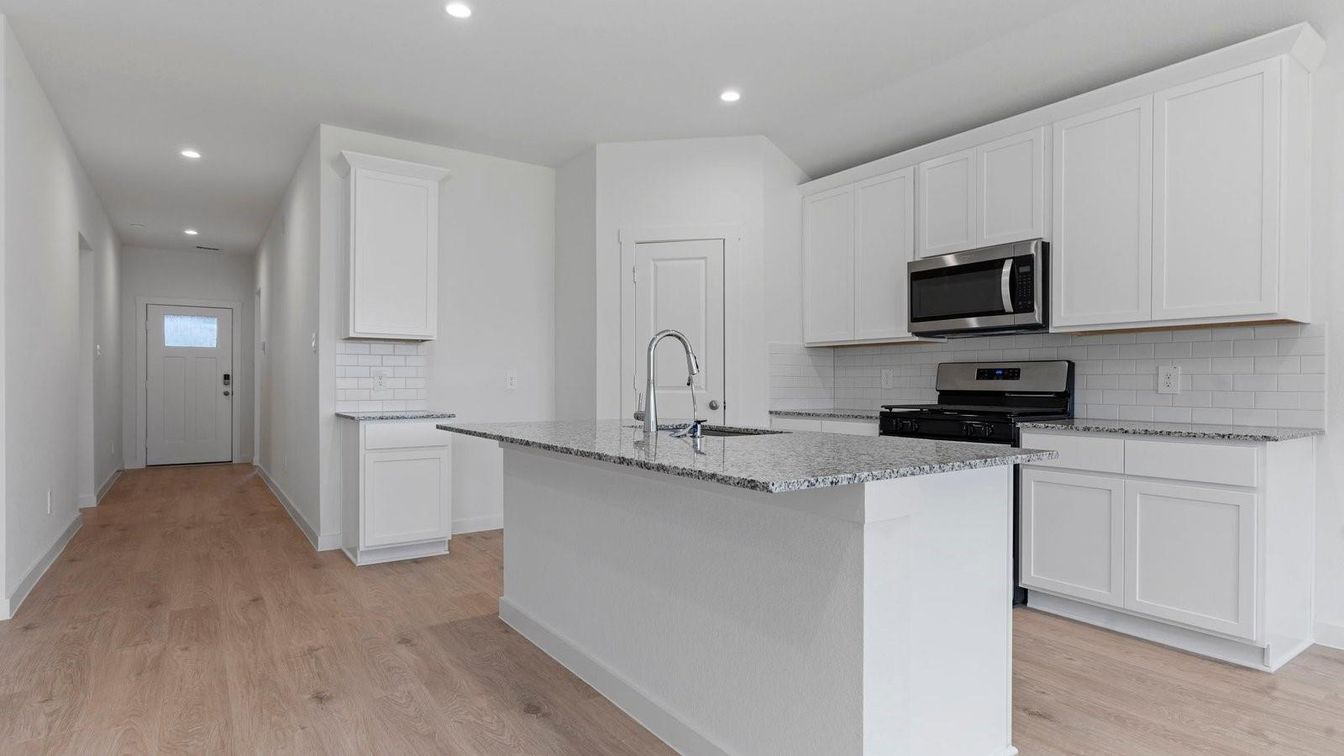 Interior, Kitchen, Recessed Lighting, Wood Texture Flooring