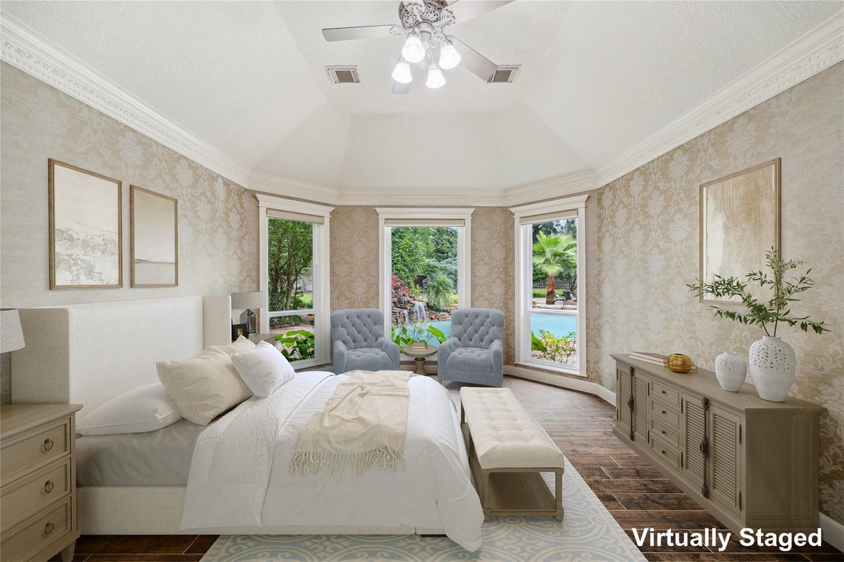 Bedroom, Interior, Wood Texture Flooring