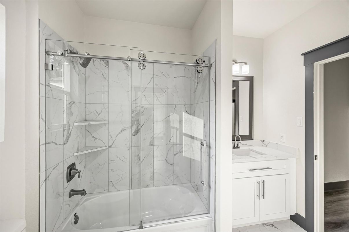 Bathroom, Glass Shower, Interior, Marble, Marble Walls