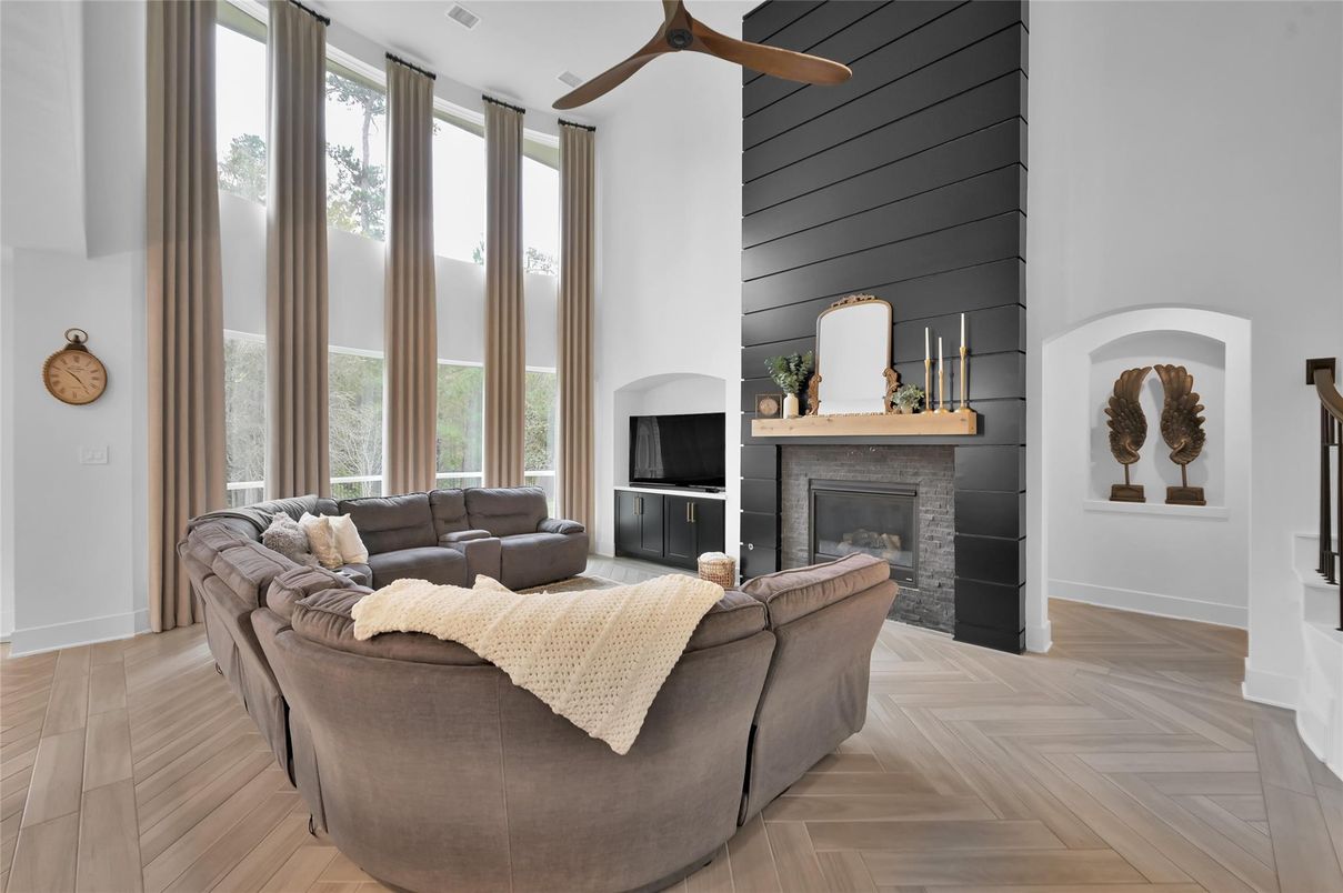 Fireplace, Interior, Living room, Wood Texture Flooring