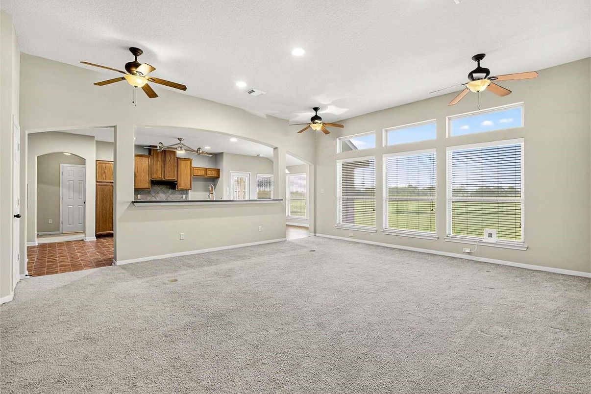 Empty room, Interior, Kitchen, Recessed Lighting