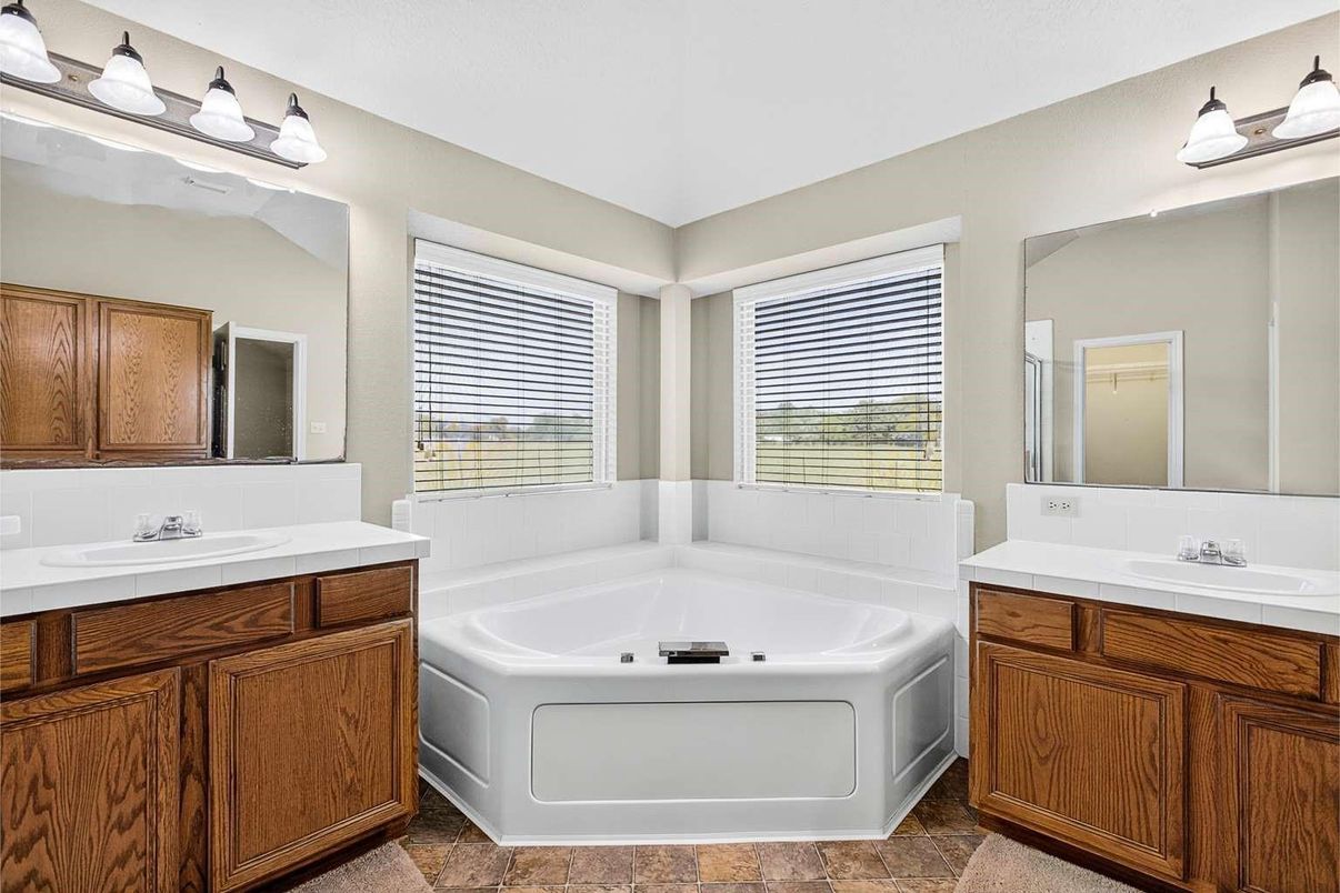 Bathroom, Dual Sink Vanities, Interior, Tile Countertops