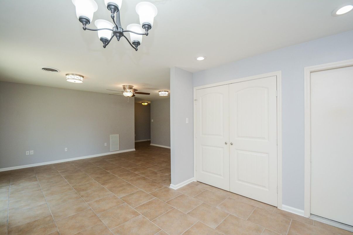 Chandelier, Empty room, Interior, Recessed Lighting