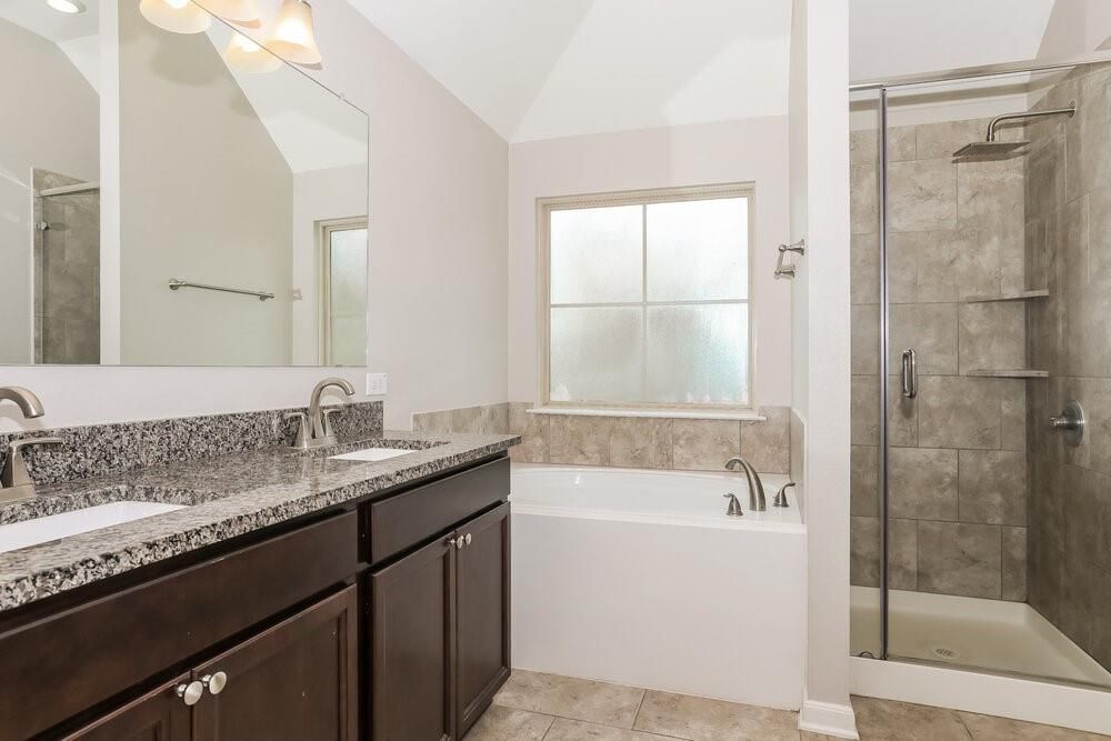 Bathroom, Dual Sink Vanities, Glass Shower, Interior
