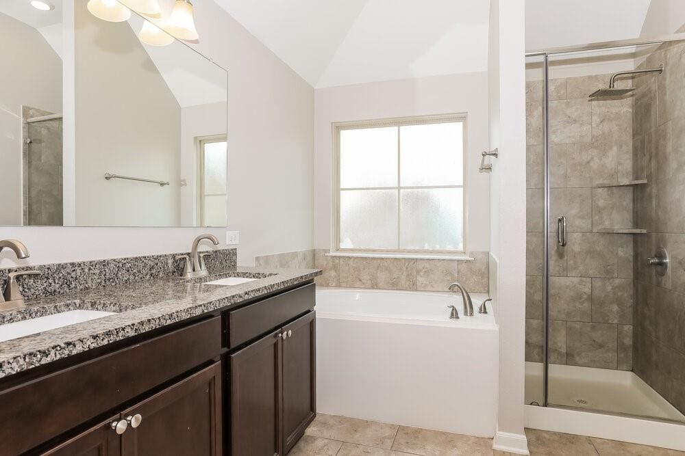 Bathroom, Dual Sink Vanities, Glass Shower, Interior
