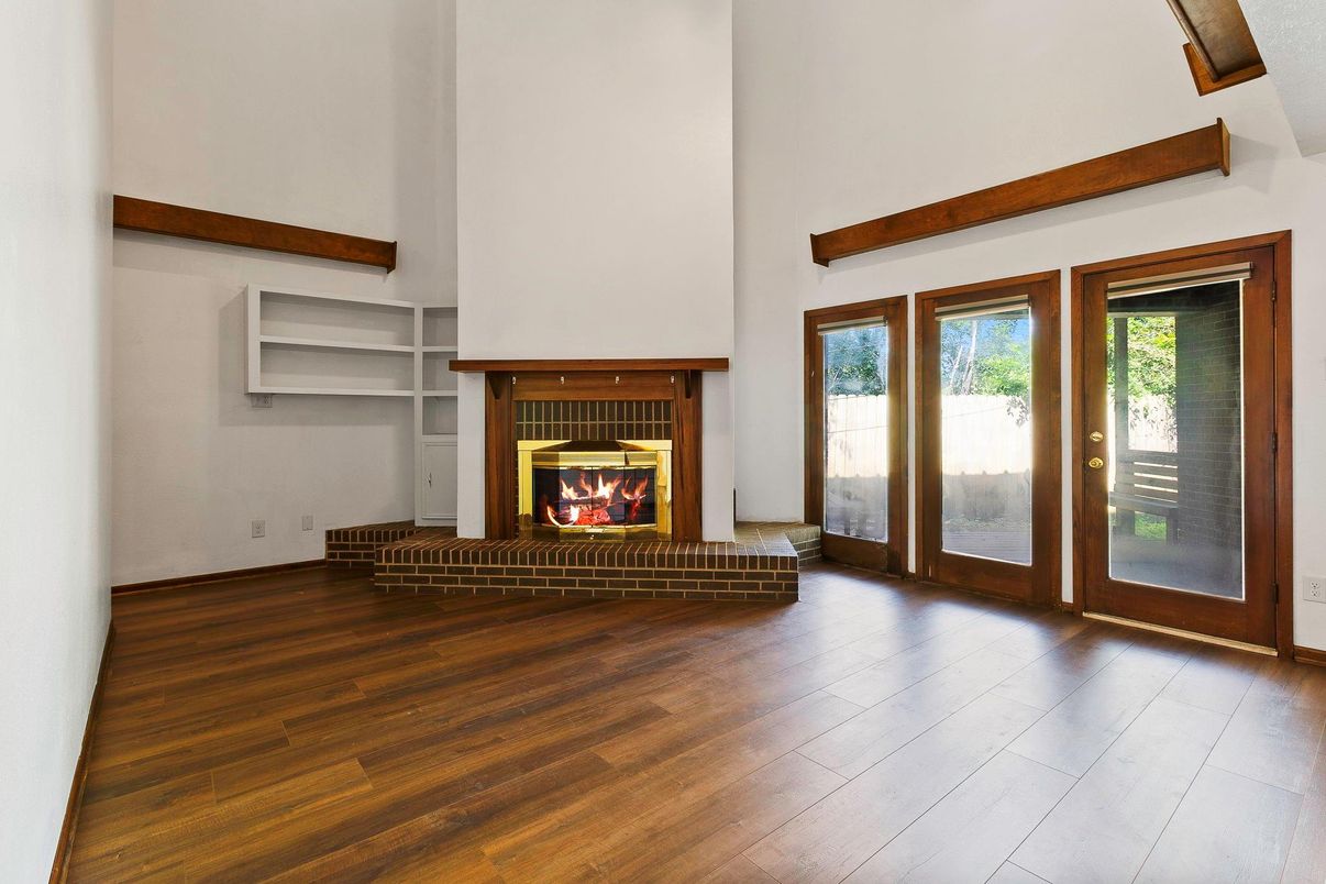 Empty room, Fireplace, Interior, Wood Texture Flooring