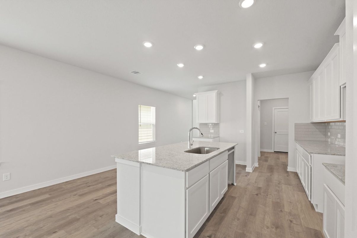 Interior, Kitchen, Recessed Lighting, Wood Texture Flooring