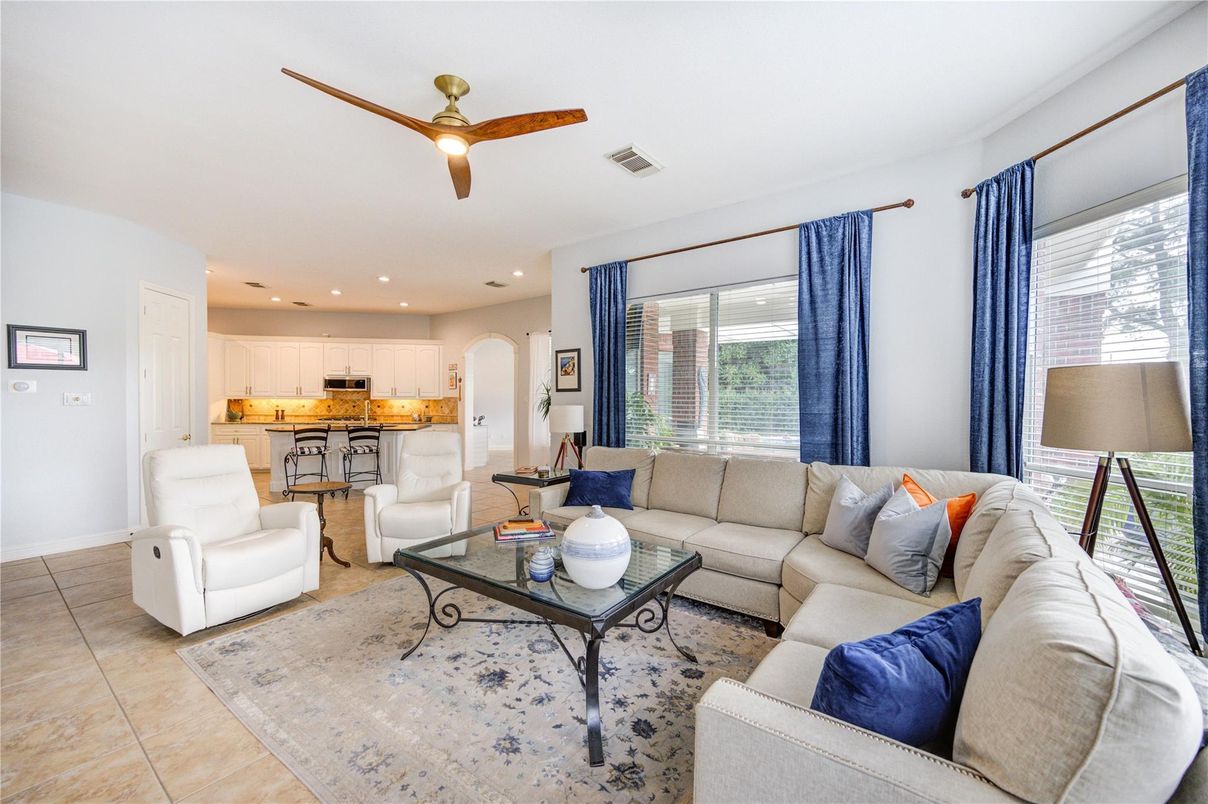 Interior, Kitchen, Living room, Recessed Lighting