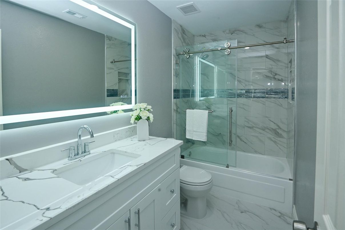Bathroom, Glass Shower, Interior, Marble, Marble Walls