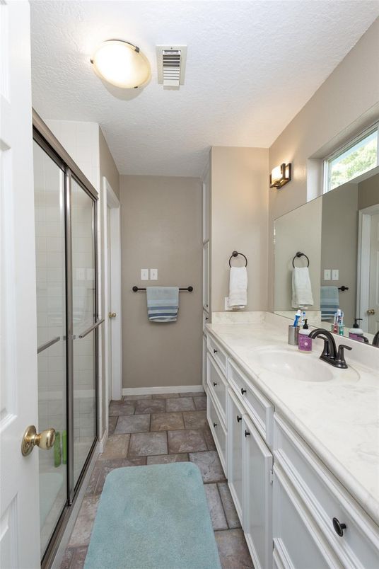 Bathroom, Dual Sink Vanities, Glass Shower, Interior