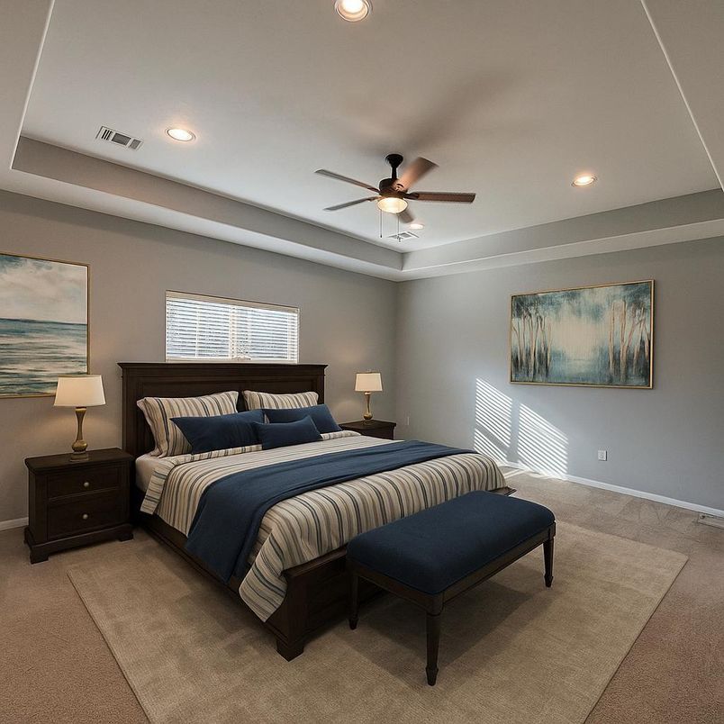 Bedroom, Interior, Recessed Lighting