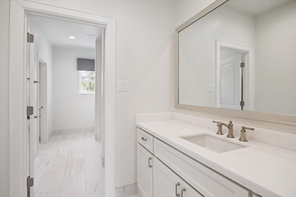 Bathroom, Interior, Marble, Recessed Lighting
