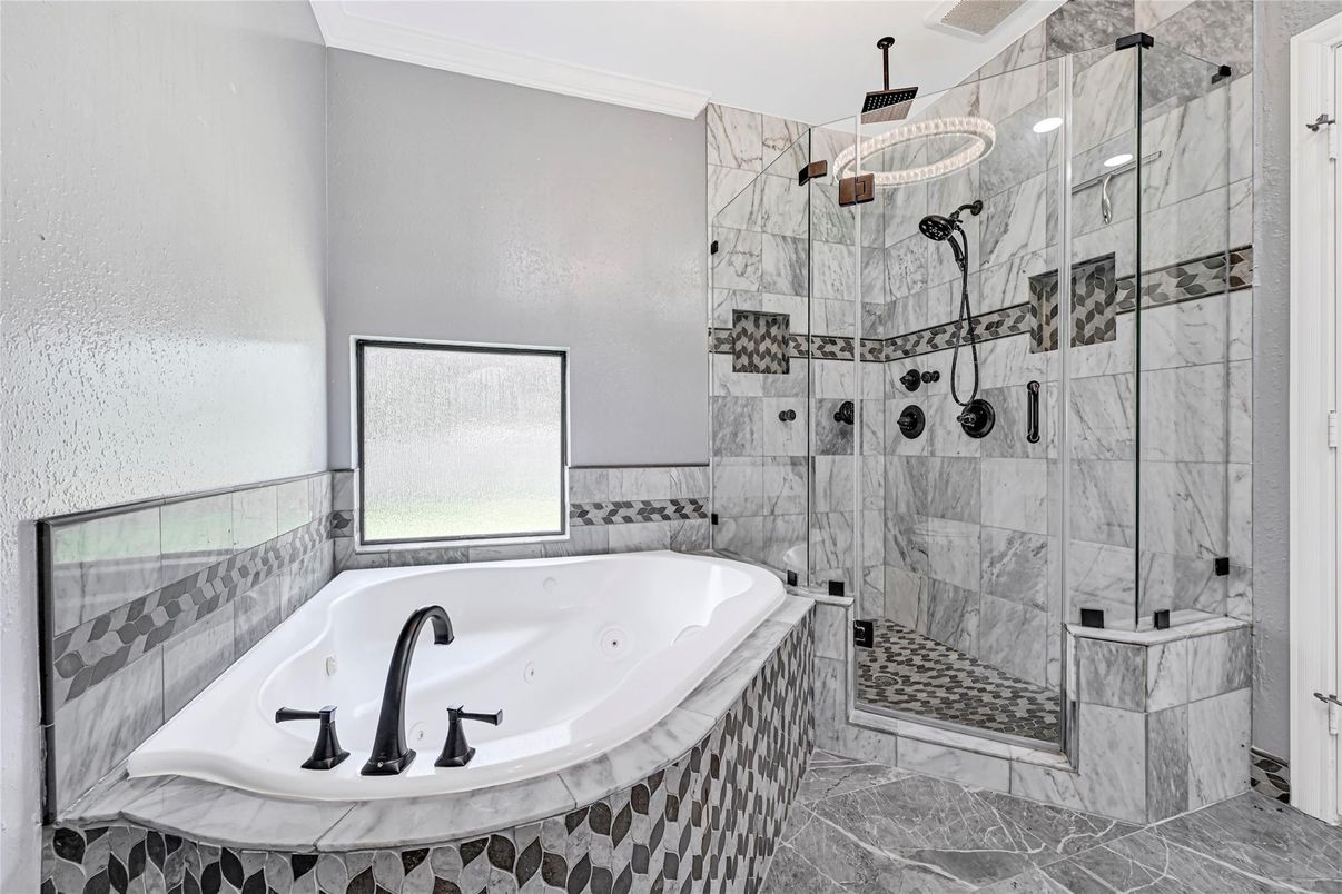 Bathroom, Glass Shower, Interior, Marble Walls