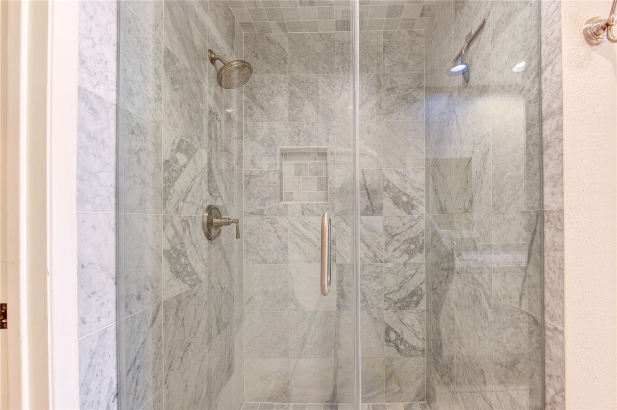 Bathroom, Glass Shower, Interior, Marble Walls