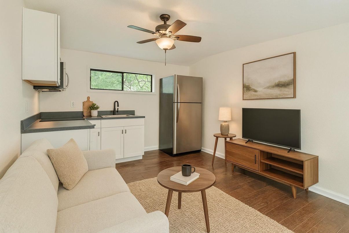 Interior, Kitchen, Living room, Wood Texture Flooring