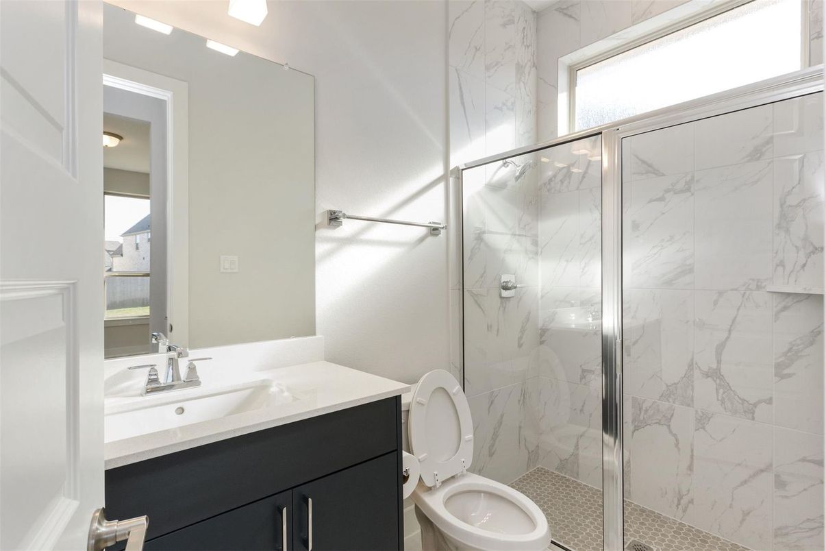 Bathroom, Glass Shower, Interior, Marble Walls